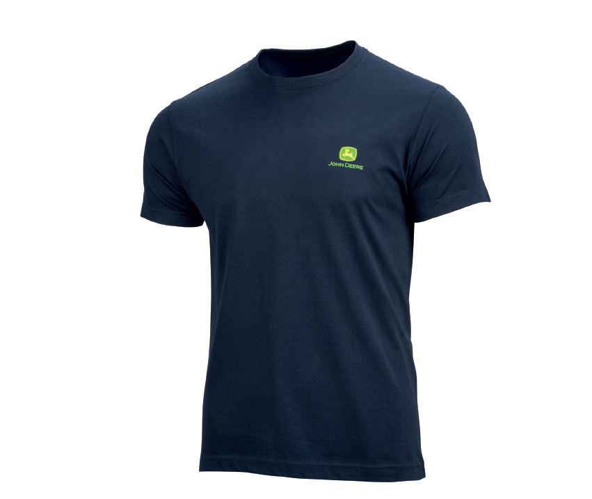 T-shirt blauw logo voor- en achter